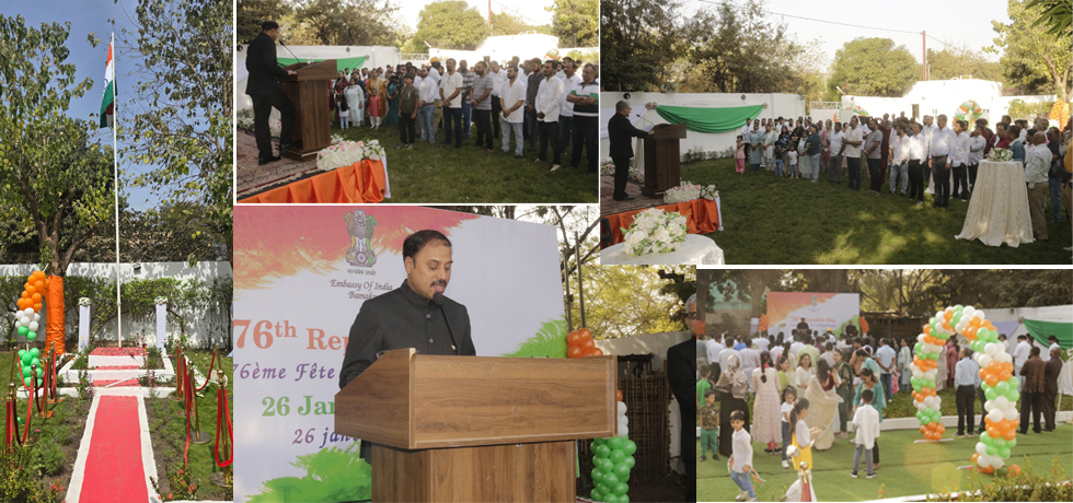 The 76th Republic Day of India was celebrated with traditional fervour by the India in Mali 