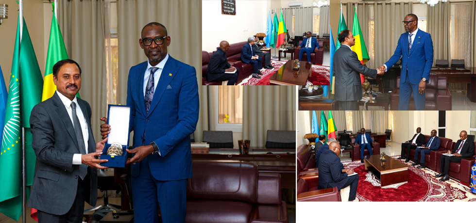 H.E. Dr. N. Nandakumar, Ambassador-designate called on H.E. Mr. Abdoulaye Diop, Minister of Foreign Affairs & International Cooperation of Republic of Mali and presented a copy of his ‘Letter of Credence’ on 30 January 2025.